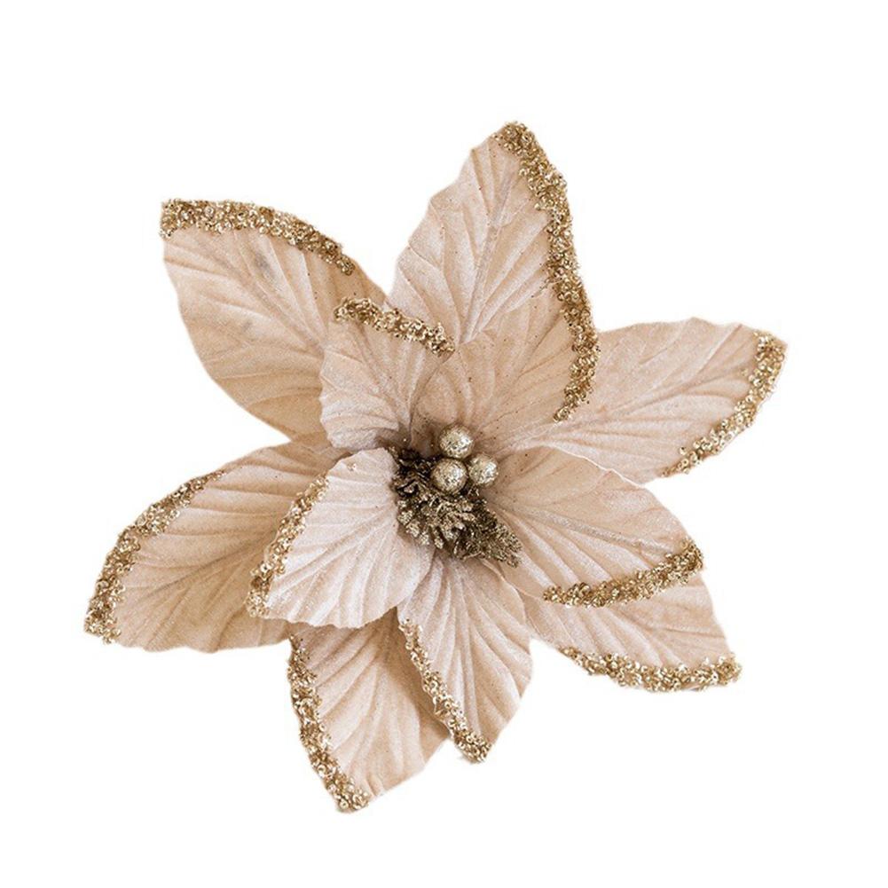 1 шт. Блестящий Рождественский цветок пуансеттии 30 см Реалистичное украшение для рождественской елки Аксессуары для украшения дома