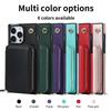 Zipper Crossbody Long Lanyard Wallet Case For iPhone 16 15 14 Plus 13 12 11 Pro Max XS XR 7 8 Cards Slot Leather Cover