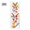 Watercolor Holiday Wall Art Christmas Stack?Up Characters Stickers, Removable Self?Adhesive Door Decorative Murals Sticker, Santa Snowman Reindeer