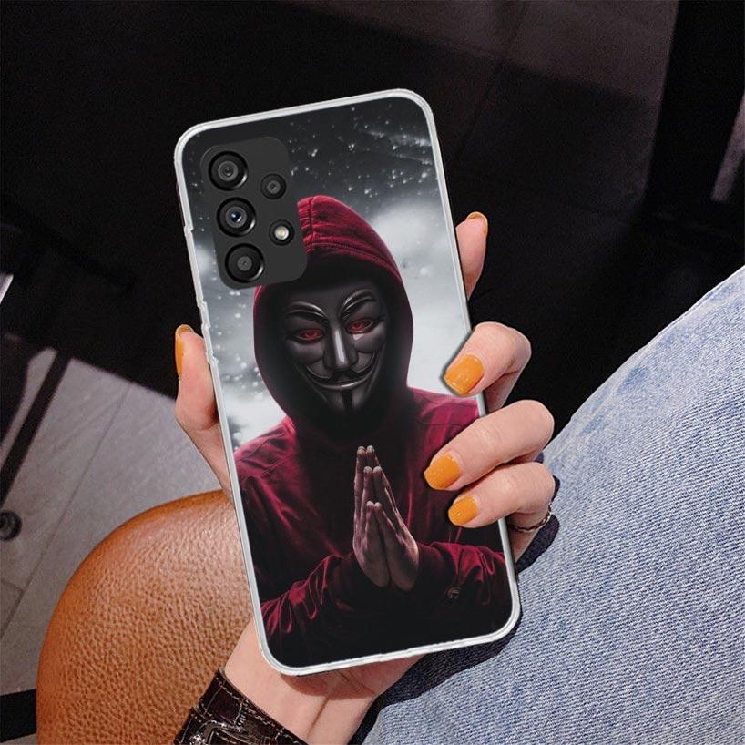 Anonymous V Mask Phone Case For Samsung Galaxy A17 A16 A15 A14 A13 A57 A56 A55 A54 A53 A37 A36 A35 A34 A33 A26 A25 A24 A23 Galax