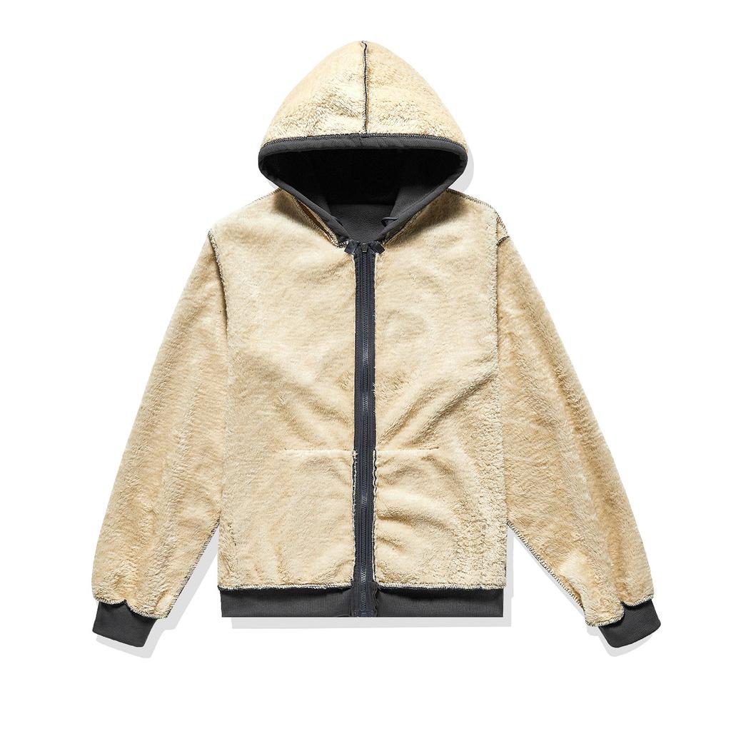 Мужская толстовка с капюшоном из стриженого флиса, зимняя теплая утолщенная флисовая подкладка, повседневная куртка-кардиган