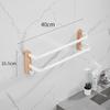 40cm-60cm Wood Bathroom Towel Rack Black/White Aluminum Towel Holder Wall Hanging Multi Pole Triple Towel Bar With Hook