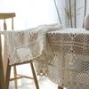 Wedding Rectangle Crochet Tables Cover Handmade Hollow Weaving Tablecloth Home Living Room Decor