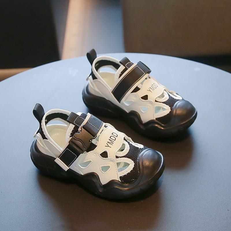 Детские сандалии для школы, повседневные, для девочек, спортивные сандалии, модные, сетчатые, вырезы, для детей, мальчиков, массивные, для пляжа, кроссовки, нескользящие