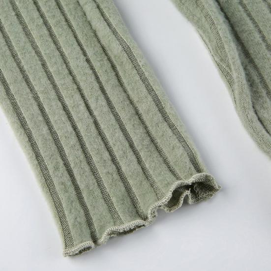 Women Tops V-Neck Lace Stitching Long Sleeve Irregular Hem Pullover Tops Solid Color Ribbed