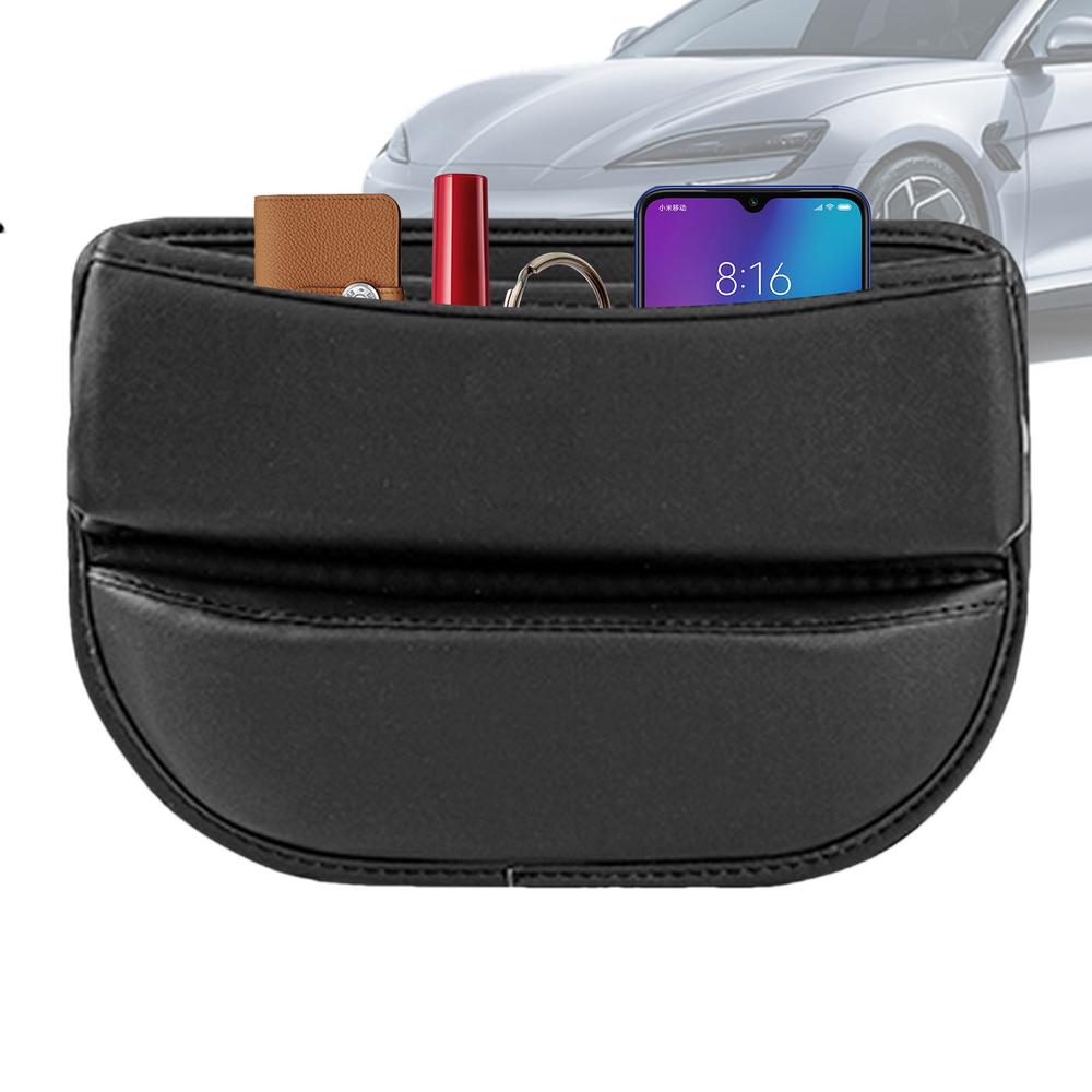 Заполнитель щели между сиденьем и консолью, Бокс для хранения сбоку, Кожаный органайзер для переднего сиденья автомобиля, Заполнитель щели, Бокс для хранения внутри автомобиля