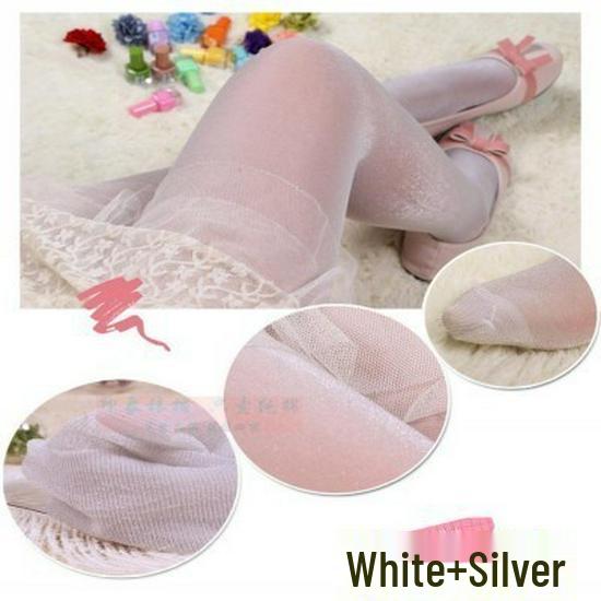 Pearlescent Glitter Lurex Pantyhose - Black, Open Crotch, Plus Size, Ultra-Thin, Sexy Silver Thread, Colorful and Shiny.