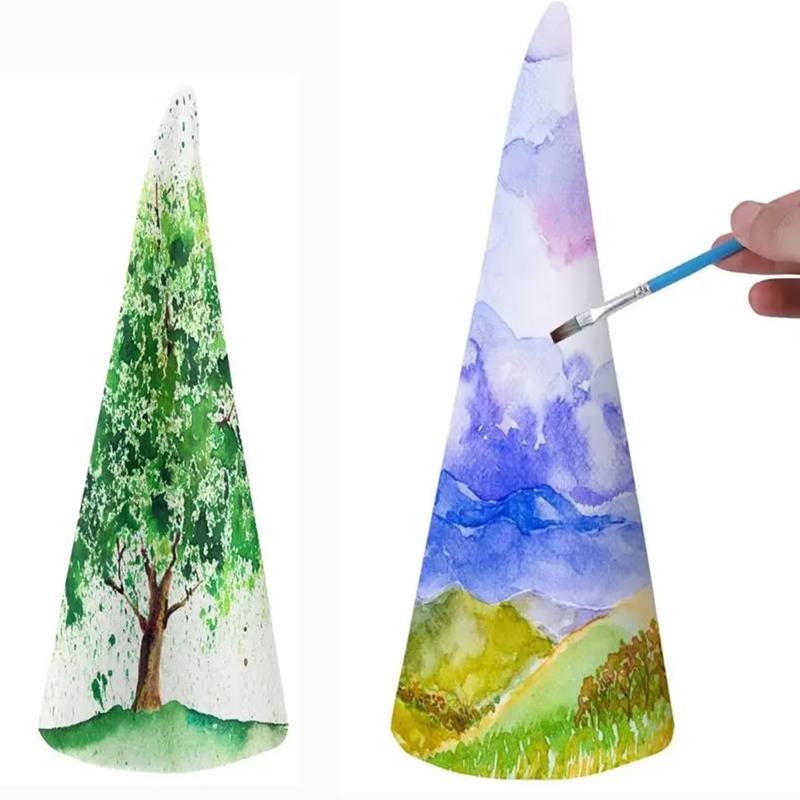 1pc White Solid DIY Cone Handmade Craft Polystyrene Foam Tip Cone For Home Craft Christmas Water Table