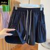 Спортивные шорты женские летние тонкие с высокой талией большого размера повседневные широкие брюки свободные быстросохнущие брюки на шнурке
