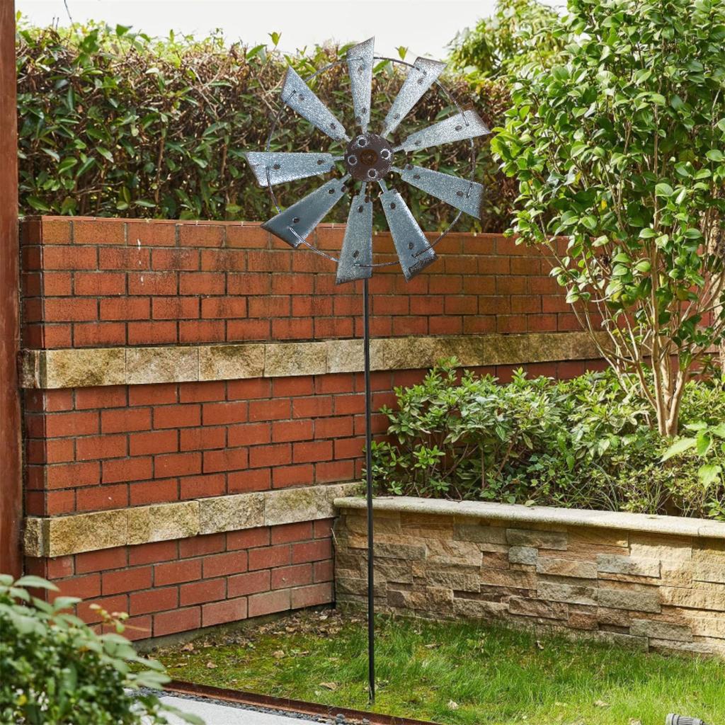 Уличный декор двора ветряная мельница ветряная вертушка ретро металл ветер железное искусство вращающаяся ветряная мельница сад колышек украшение современный