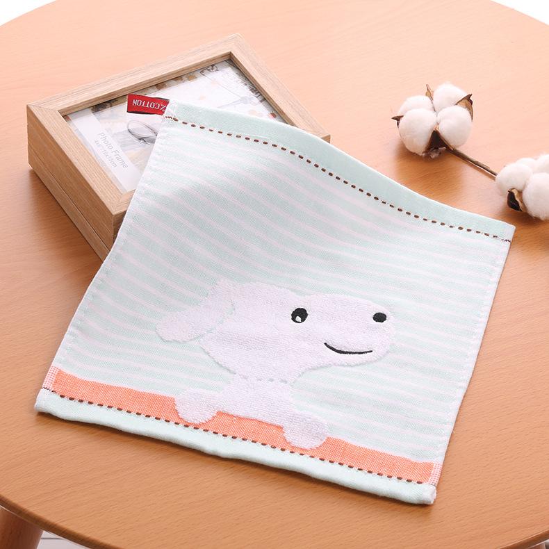 Хлопковое квадратное полотенце 25*25 см, утолщенное домашнее милое мультяшное цветное тканое жаккардовое маленькое квадратное полотенце