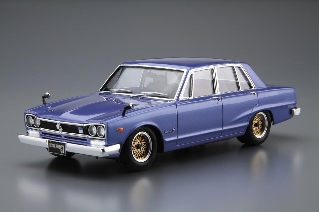 Aoshima Bunka Kyozai Серия моделей автомобилей 46 Nissan GC10 Skyline 2000GT 1971 Пластиковый модельный набор ООО. 1/24 Нет.