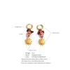 Yhpup New Style Stainless Steel France Ceramic Sun Small Drop Dangle Hoop Earrings Exquisite Fashion 2026 Handmade Jewelry Gift