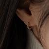 Youngglow 14k тонкая серьга-пусета с паве из кубического циркония, застежка one touch (2 размера)