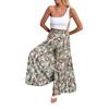Summer Women's Loose and Casual Bohemian Printed Wide Leg Pants with Flared Pants