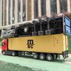 1:50 American Trailer Transport Vehicle Diecast Alloy Front End Container Truck Models Toys Sound Light Cars For Boys Xmas Gifts