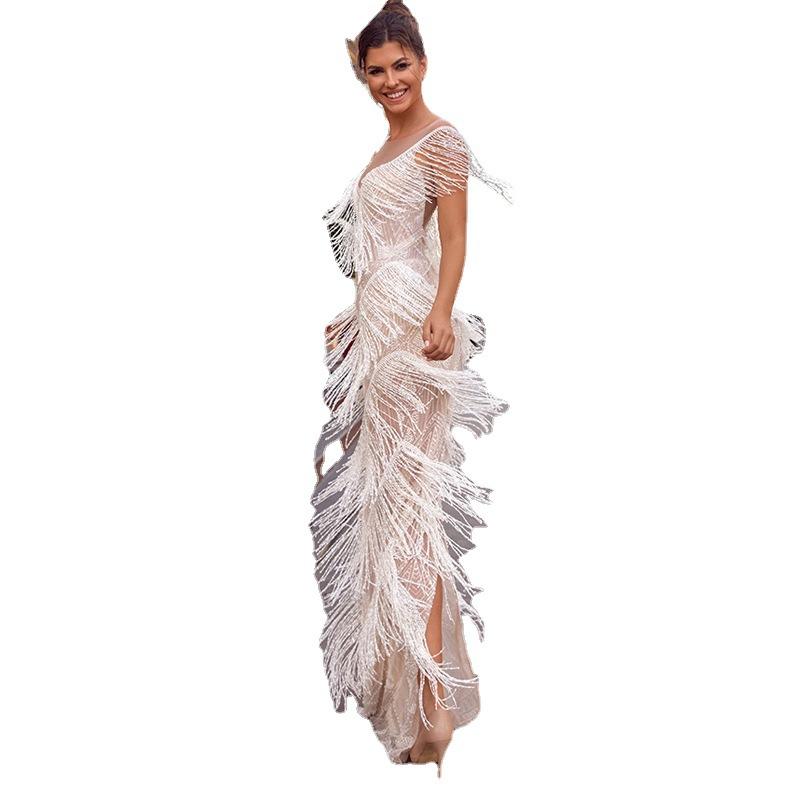 2025 новая женская одежда платье без рукавов с V-образным вырезом облегающее платье