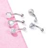 5Pcs/Set Navel Ring Short Anti-allergy Comfortable Zircon Belly Navel Piercing for Party