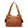 Fashionable Large-capacity Soft Leather Casual Single-shoulder Handbag and Cross-shoulder Tote Bag