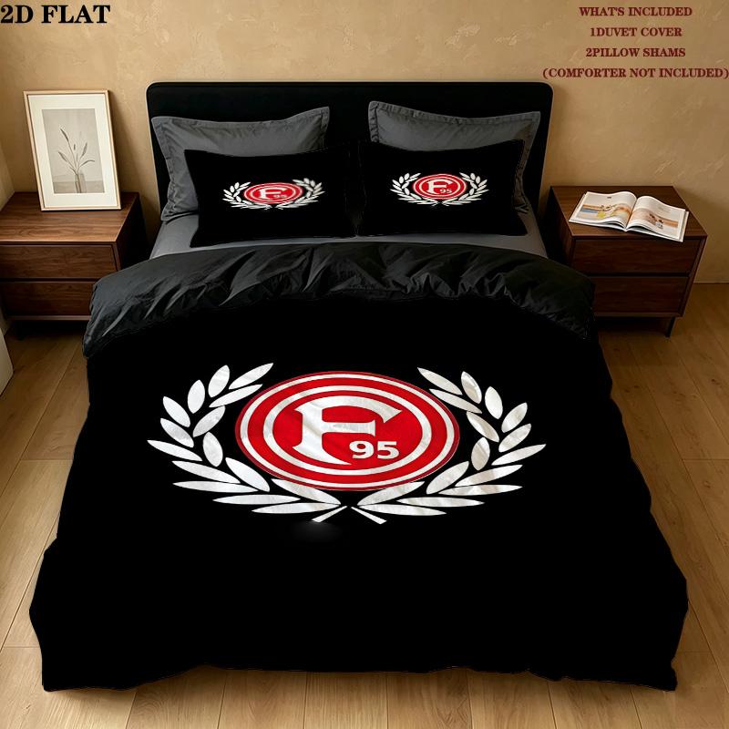 Frankfurt Football Pattern Bedding Quilt Set Quilt Cover Pillowcase Home Birthday Gift(1 * duvet cover + 2 * pillowcase, without core)