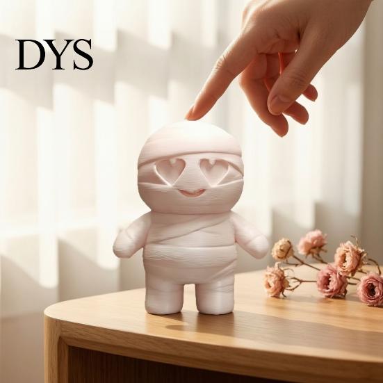 Украшение-Мумия на Хэллоуин, Милая Фигурка с Глазами-Сердечками, 3D-Печатная Настольная Самостоящая Модель, Мультяшная Статуэтка для Праздника, Раскрашиваемая своими руками