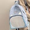 SCIONE New Transparent Schoolbag Large-capacity Contrast Ridge Protection Backpack Two-dimensional Cute Cartoon Cat Backpack