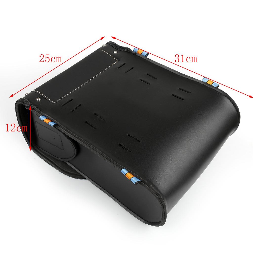 Bruce Shark Motorcycle Round Saddle Tool Waterproof PU Side Black & Saddlebag, Barrel, Bag, Bag, Bag,
