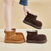 Женские зимние теплые сноубутсы, пушистые из искусственной замши, обувь для ходьбы для женщин, повседневные, противоскользящие, удобные ботильоны на массивной платформе, короткие, с подкладкой из искусственного меха