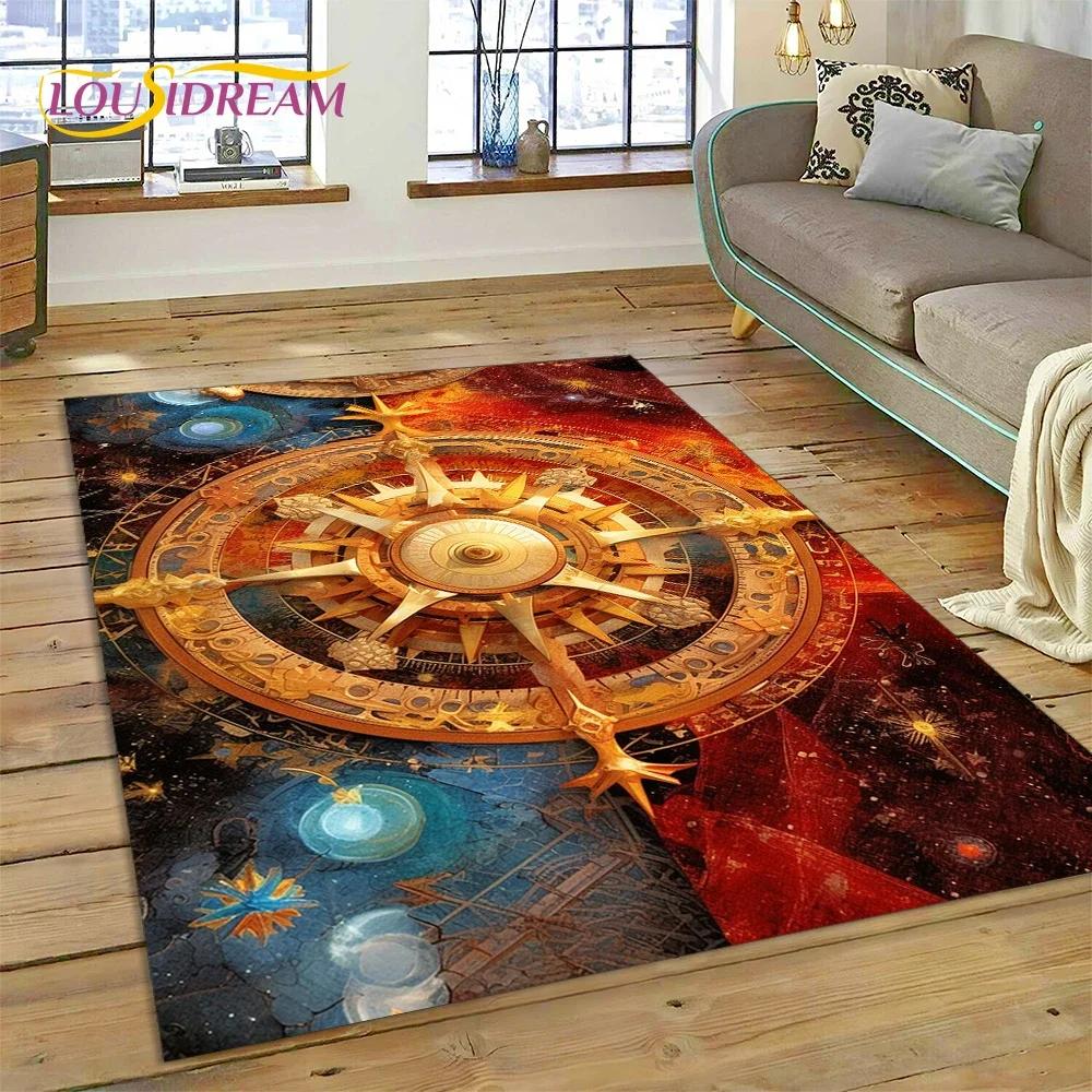 3D Древняя морская карта мира, компас, ковер, коврик для спальни, гостиной, дивана, украшение, детский игровой большой декоративный напольный коврик