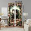 2 pcs, versatile polyester transparent curtains for home decoration Retro Carriage for use in bedrooms and living rooms