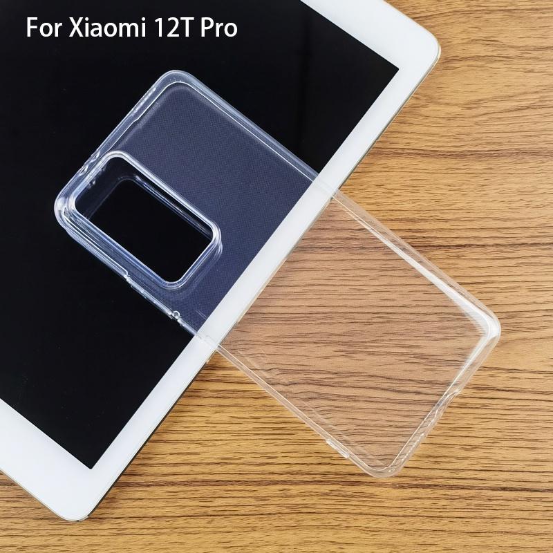 Для Xiaomi 12T Pro 12TPro 5G тонкий кристально чистый прозрачный мягкий TPU задний чехол защита кожи камера защитный чехол