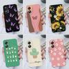 For OPPO A52 A35 A17 A17K A16 A15 A15S Case Beautiful Sunflower Daisy Square Liquid Silicone Back Cover Cases For OPPOA17 OPPOA15 Bumper Fundas Coque