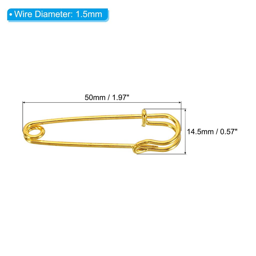 Uxcell Булавки безопасные 50 мм Большие металлические швейные булавки для одеяла, юбки, рукоделия, изготовления брошей, золотистый тон, 20 штук