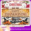 Праздничное баннерное полотно: Дизайны с рождественской, хэллоуинской и ко дню благодарения тематикой