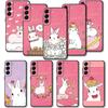 Flower Love Pink Cute Rabbit Phone Case For Samsung Galaxy S22 S21 S20 Fe Ultra S10 S9 S8 Plus S10e Note 20ultra 10plus Shell