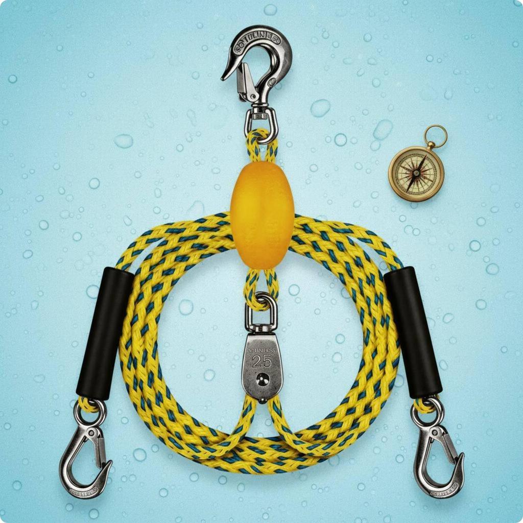 Marine Tow Rope Buoyant Elastic Strap Water Carrier Hook for Boating Kayak