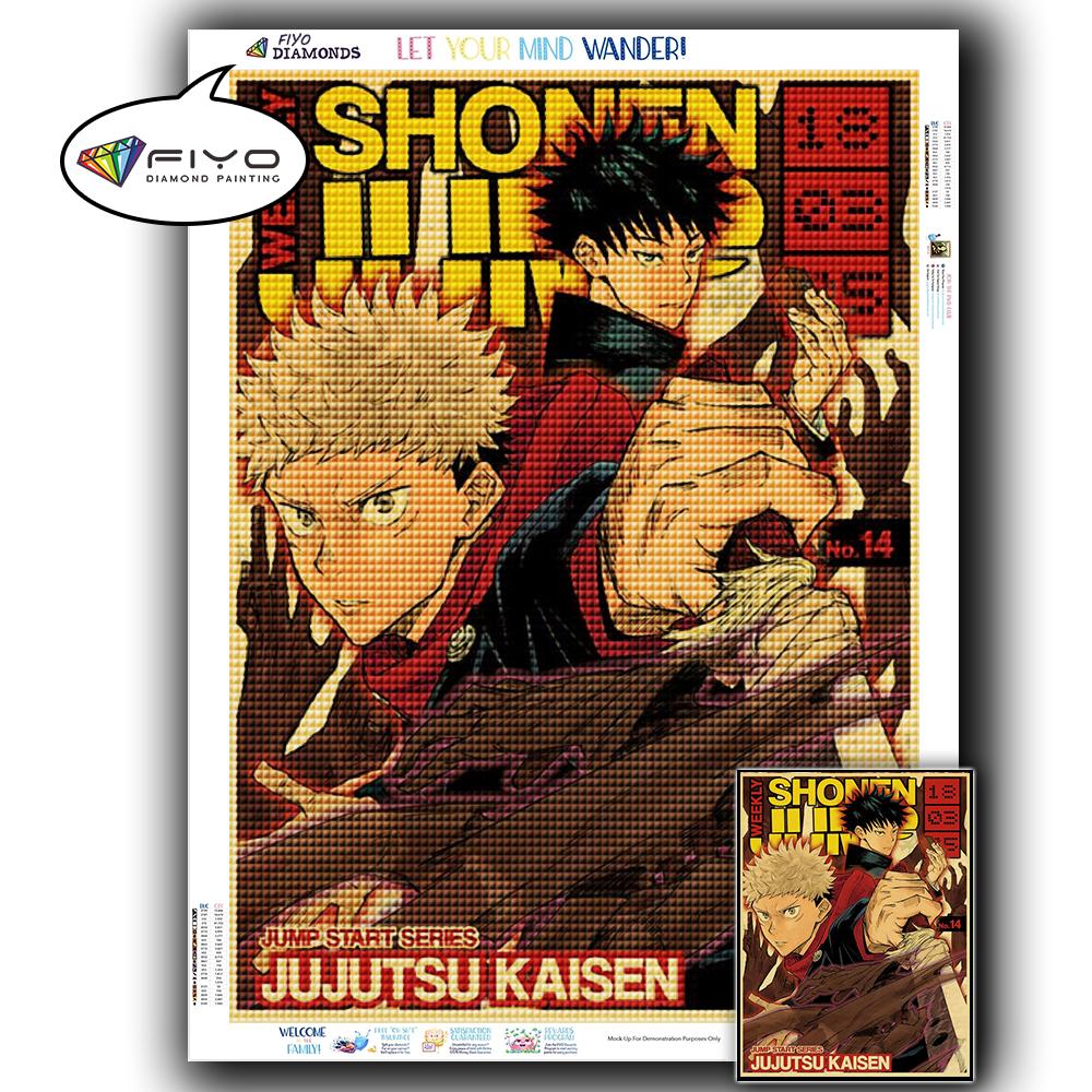 5D DIY Алмазная вышивка Аниме Дзюдзюцу Кайсен Картина Стразы Алмазная живопись Бумага Винтаж Плакат Алмазная мозаика Рукоделие Домашний декор