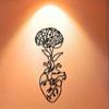 1 Piece Black Heart And Brain Metal Wall Art Sculpture Modern Home Decor For Bedroom, Living Room, Or Bathroom.