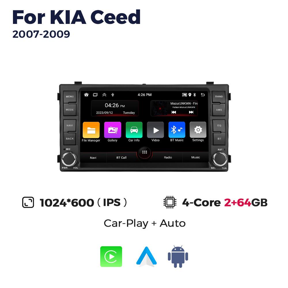 7-дюймовый Android 15 Для KIA CEED 2007 2008 2009 Беспроводной Carplay Автомобильный Радиоприемник Мультимедийный Плеер Аудио GPS Навигация Стерео Экран WIFI