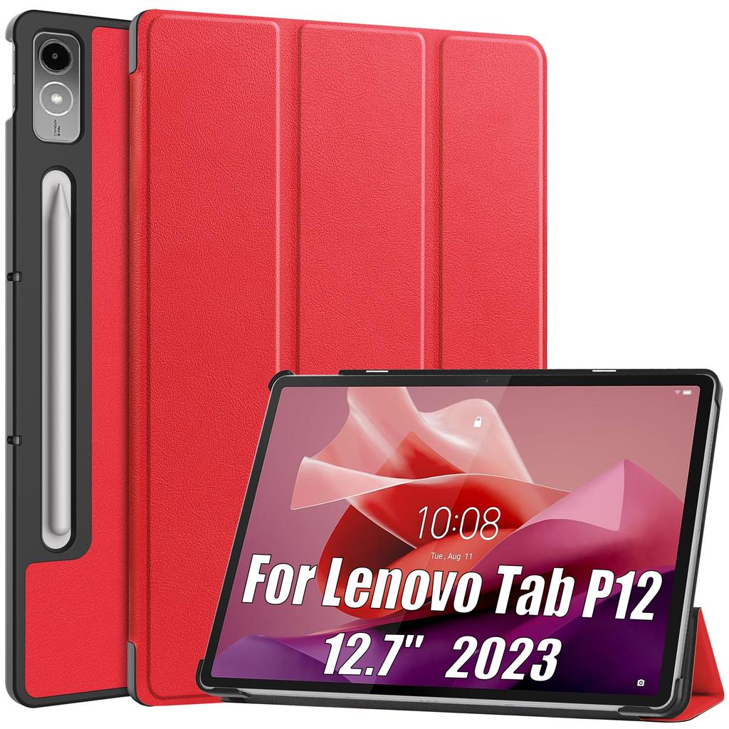 Кожаный флип-чехол для Lenovo Tab P12 12,7 дюймов 2023, легкий тонкий тонкий трехстворчатый чехол-подставка для планшета с подставкой для Xiaoxin Pad Pro 12,7 TB371FC