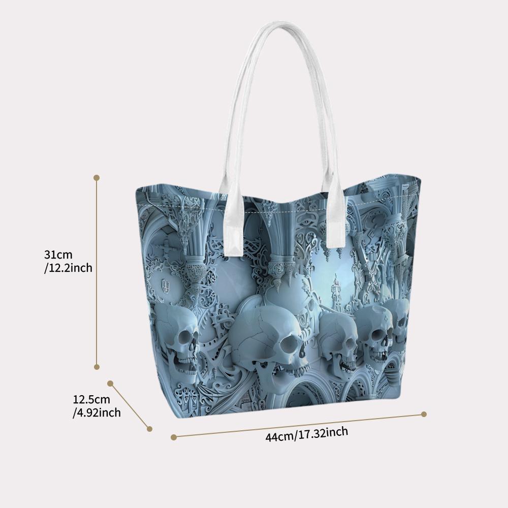 Gothic Skull Shoulder Bag Stylish Large Capacity Casual Tote for Daily Use
