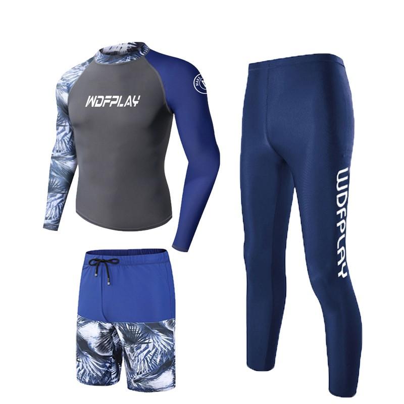 Mens UV Protection Rash Guard Set Quick Dry Swimwear Snorkeling Surfing Jellyfish Prevention