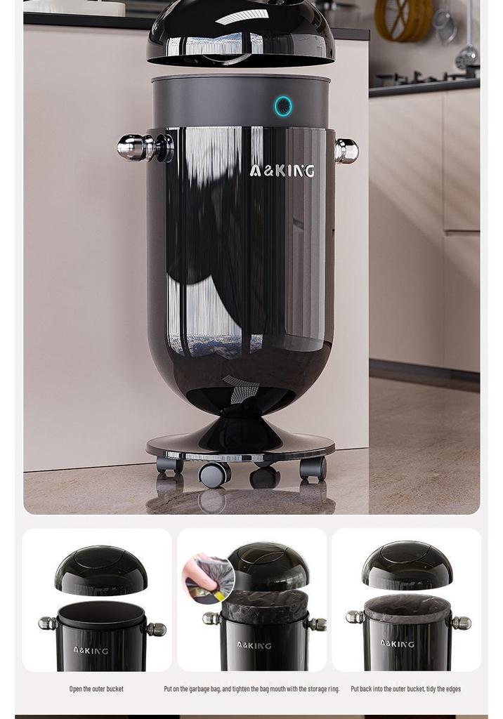 2026 Flip-Top Double Bin Trash Can with Wheels, Lid, for Home, Living Room, Bedroom & Bathroom.