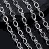 2M Stainless Steel Embossed Radial Grain Link Chain Metal Beads Steel Color Chains Jewelry Making DIY Bracelet Necklace Material