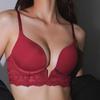 Женский сексуальный бюстгальтер пуш-ап, французское кружевное нижнее белье с глубоким V-образным вырезом, женский тонкий свадебный бюстгальтер без косточек, нижнее белье, топ с вышивкой без следов