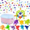 154 Squigs Suction Cup Building Blocks for Kids, DIY Bath Toys, Birthday Gifts for Boys and Girls