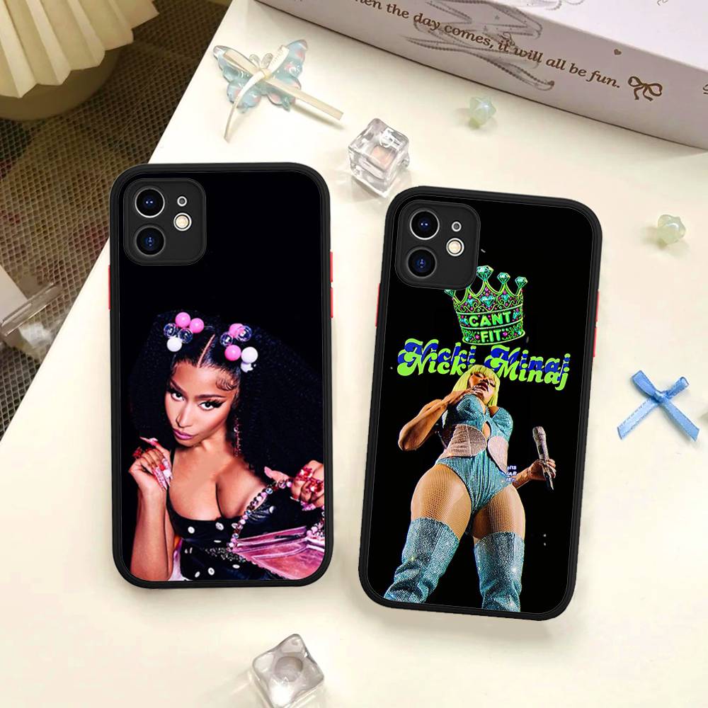 Nicki Minaj Rapper For IPhone Air 16 15 14 Plus 13 12 11 Pro Max Matte Cover Jelly Shockproof Phone Case