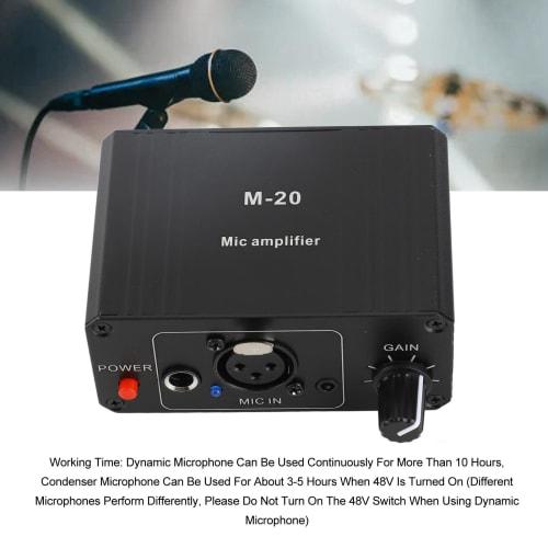 High Gain Microphone Preamp with 48V Phantom Power, XLR Output, and Low Noise for Dynamic and Condenser Microphones
