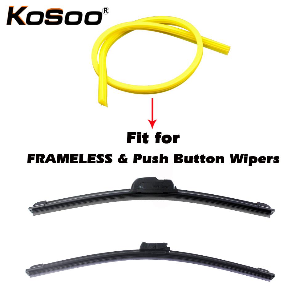 2pcs Car Wiper Blade Silica gel Silicon Refill Strips for Frameless Wipers 6mm 12"14"16"17"18"19"20"21"22"24"26"27"28"30"32" Wipers Blades 3