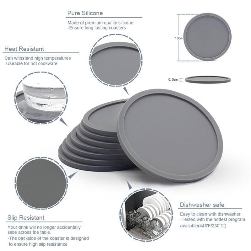 Подставка под кофейную чашку Силиконовая подставка под чашку Противоскользящая изоляционная круглая подставка Подставка под чашку Подставка под кружку